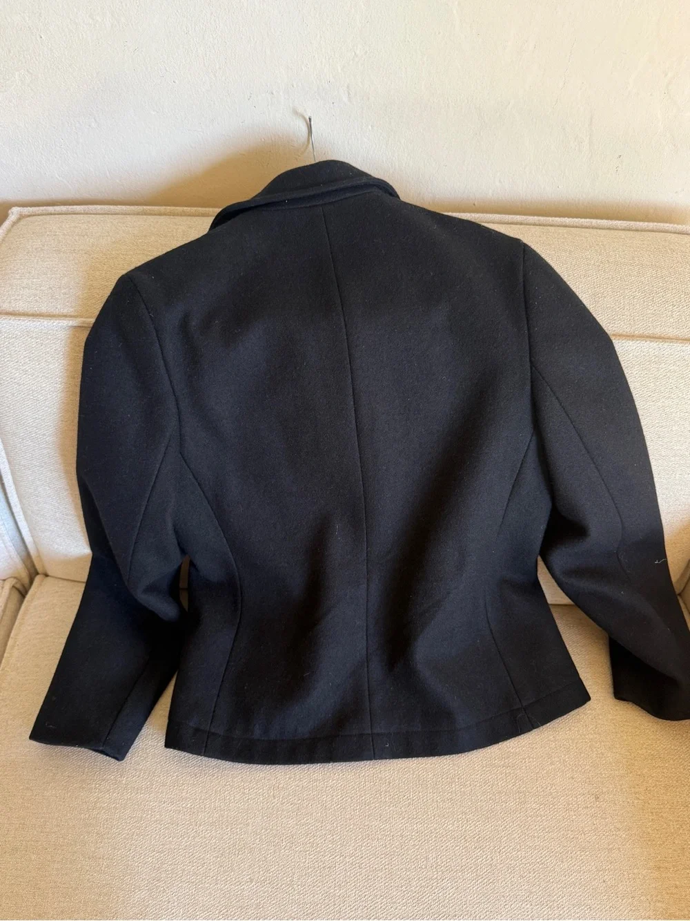 J. Crew Black Wool Zip-Front Pea Coat